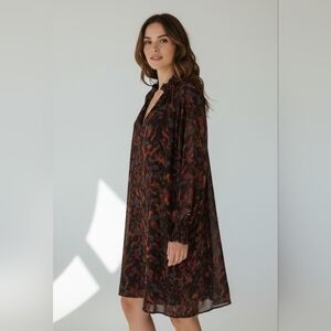 Allison Joy Abstract Print Long Sleeve Lined Dress Missses Large